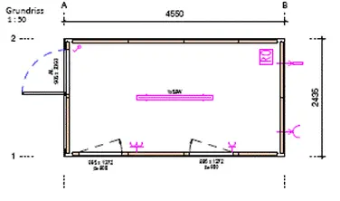 Bürocontainer 2,44 x 4,55 m