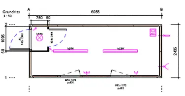 Bürocontainer 2,44 x 6,05 m
