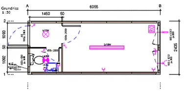 Bürocontainer 2,44 x 6,05 m